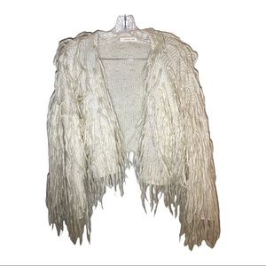 Orange Creek Sweaters | Shag Fringe Sweater Jacket Color: Cream | Size: L